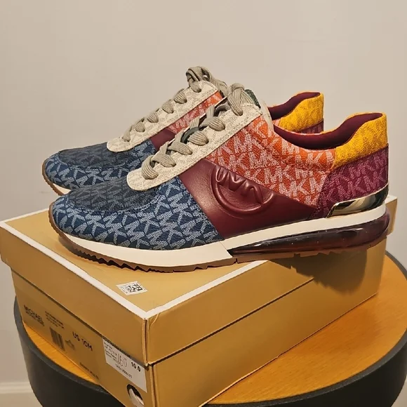 Michael Kors Blue and Red Patterned Sneakers - Picture 4 of 9